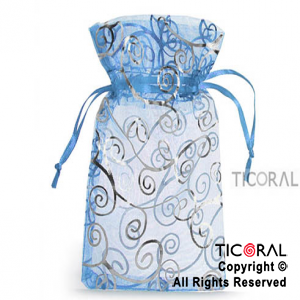 BOLSA ORGANZA CELESTE 10X15 ARABESCO HS3969-3 x 1